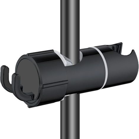 Support de pommeau de douche avec 2 crochets, support de douche universel 16 27 mm avec diamètre réglable adapté au support de barre de douche Support de pommeau de douche de remplacement en brossé 3 (1/5)