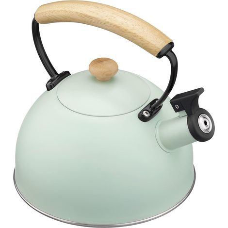 Bollitore a fischio da 3 litri - Teiera per acqua calda - Teiera dal design vintage con manico in legno (1/5)