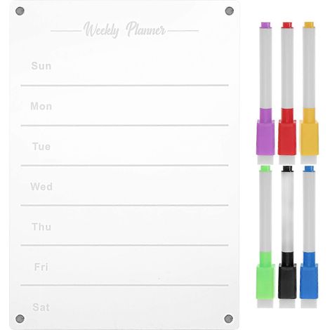 tableau blanc magnétique effaçable à sec pour agenda, tableau magnétique en acrylique pour réfrigérateur-29.7X21CM-Transparent