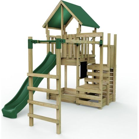 Wooden Climbing Frame Play Tower and Slide - M11 Stepup Monkeybars (1/5)