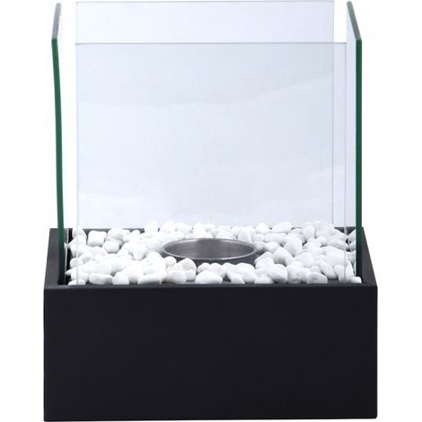 Cheminée bioéthanol rectangle - L 21 x l 24,8 x H 28,2 cm - Noir - Livraison gratuite (1/5)