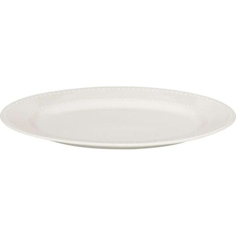Plat de Présentation en Porcelaine "Perle" 33cm Blanc (1/2)
