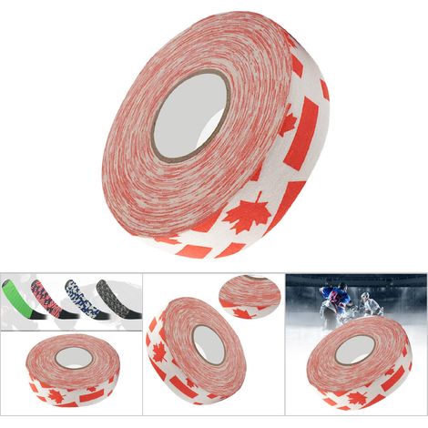 2,5 cm x 25 m Hockeytape zum Schutz von Schlägern, Badminton- und Sporttapes, rotes Ahornblattmuster (1/5)