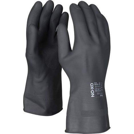 OX-ON Chemikalienschutzhandschuhe Comfort 6300, schwarz Größe (9/L), 1 Paar (1/5)