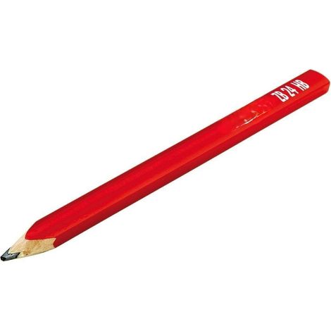 Crayon de charpentier à pointe pointue, mine robuste, corps en bois, idéal pour marquer et mesurer dans les travaux de menuiserie.