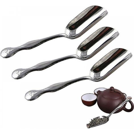 BEBUSINGOTO 3 cucharas de acero inoxidable para café, bolsitas de café, cucharas de té, cucharas para café, cucharas para té, cucharas para dulces, accesorios para té. (1/4)
