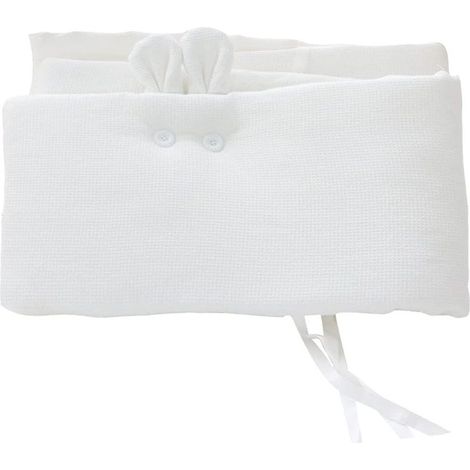 Tour de lit bébé 200 cm – Coussin rembourré en coton 100% – Oreilles de lapin mignon – Antiallergique et facile à nettoyer (1/4)