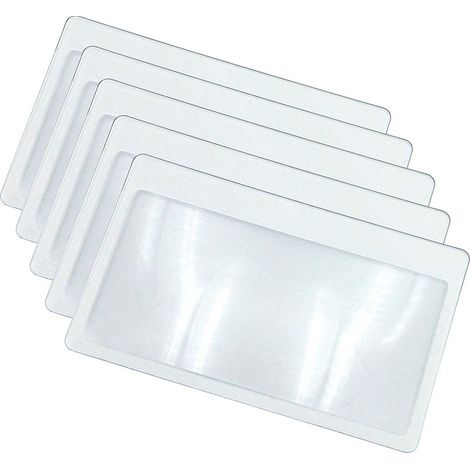 Lupas de bolsillo del tamaño de una tarjeta de crédito - Lupa pequeña con aumento de 3X, ultrafina, flexible e irrompible, transparente, 5 (1/5)
