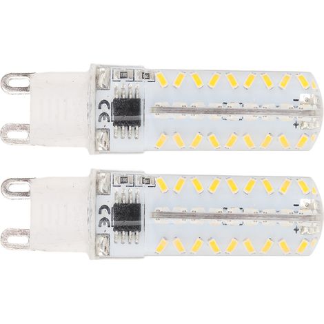 Lot de 2 ampoules LED G9 (72 LED) à culot G9, dimmables, blanc chaud 3000K, 5W, 220V. (1/5)