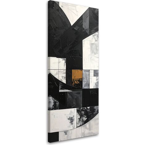 Wandbild Geometrische Formen Abstraktion schwarz weiß 30x90 cm (1/5)