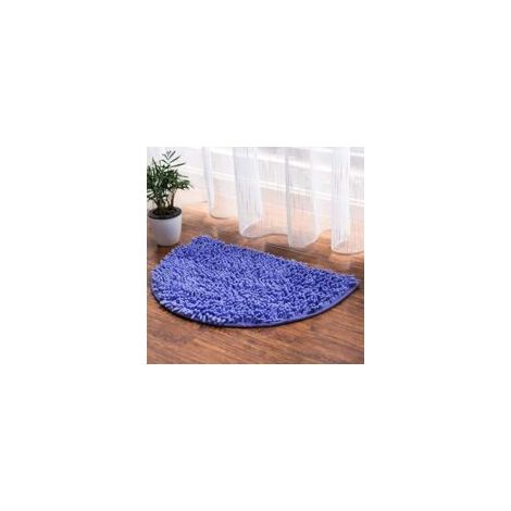 Tappetino da bagno antiscivolo, semicircolare, morbido e assorbente, ideale per bagno, cucina e ingresso (40 x 60 cm, blu)