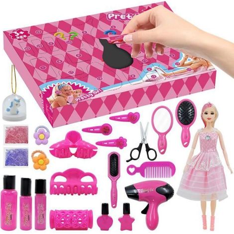 24PCS Coffret cadeau d'habillage, Plastique, Mini sèche-cheveux, Fille 3-6 ans (1/4)