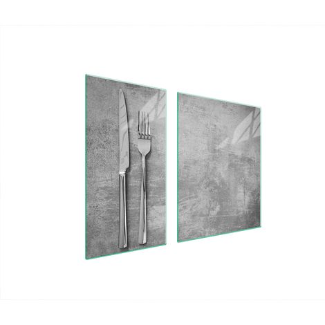 GLASSCHUTZPLATTE FÜR HERD 90x52 BESTECK (1/5)