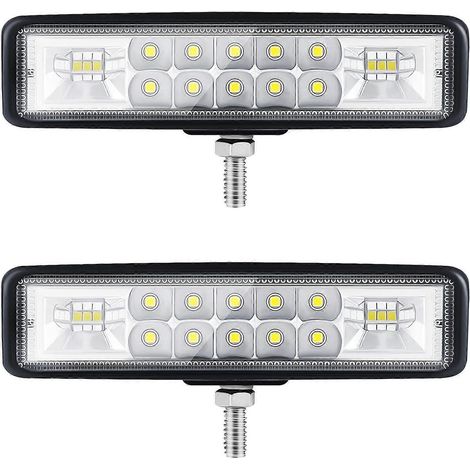 Phare LED 6 rangées pour moto, tracteur et autres véhicules 4x4. 2 rangées, 9-36 V, 120 W, 12 000 lm, 6 000 K. Combinaison projecteur + faisceau large. (1/2)