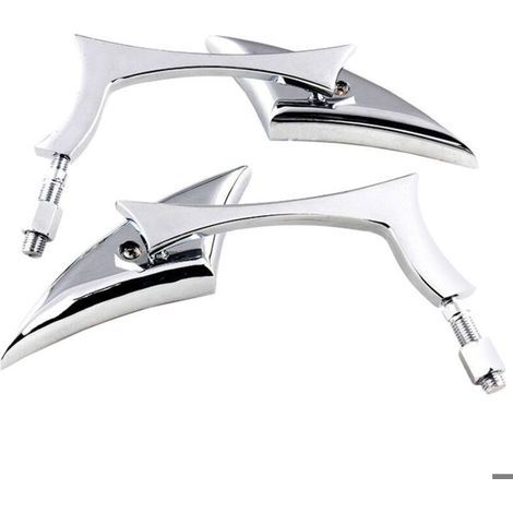 HONORNIC - 2 pièces (chrome) 8/10 mm universels en alliage d'aluminium rétroviseurs latéraux d'extrémité de barre de moto pour moto vélo de