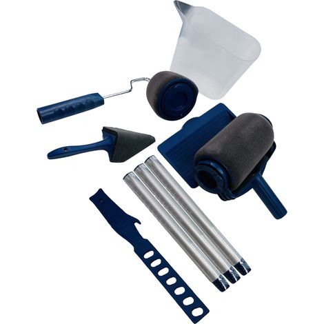 Ensemble de rouleaux à peinture portables, pelle et pinceau multifonctionnels pour la peinture murale à domicile (1/5)