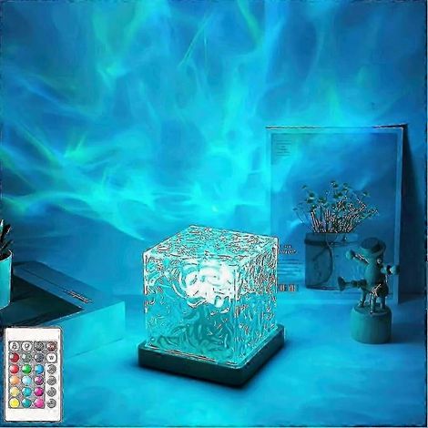 Lampe Vague Céleste, veilleuse dynamique 16 couleurs avec télécommande, design cubique inspiré des aurores boréales (1/5)