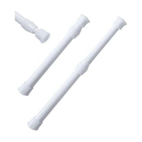 Pair 2 tringles à rideaux extensibles, 30-50 cm, sans perçage, pour rideaux courts, rideaux de penderie ou de douche (1/5)