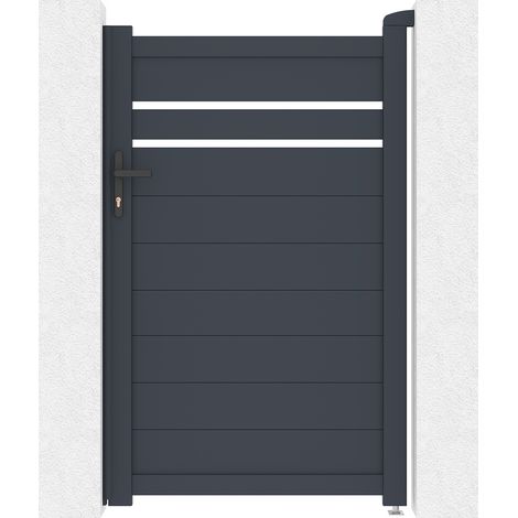 Casanoov – Portillon aluminium 1m – Résistance à la corrosion – Hauteur 151,3cm – Largeur 100cm – Gris anthracite RAL 7016 – Accessoires inclus (1/5)