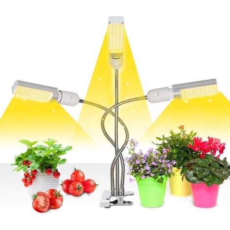 Lampe horticole, minuterie marche/arrêt automatique - 3/6/12 h, 156 LED, spectre complet similaire à la lumière du soleil, lampe pour la culture des plantes d'intérieur (1/5)