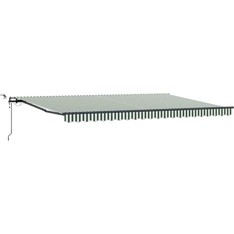 Tenda retrattile Verde e Bianco 500 × 300 cm Poliestere vidaXL (1/5)