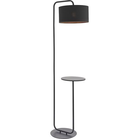 Merano Carrara Lampadaire Peinture Noir Satiné & Tissu Noir