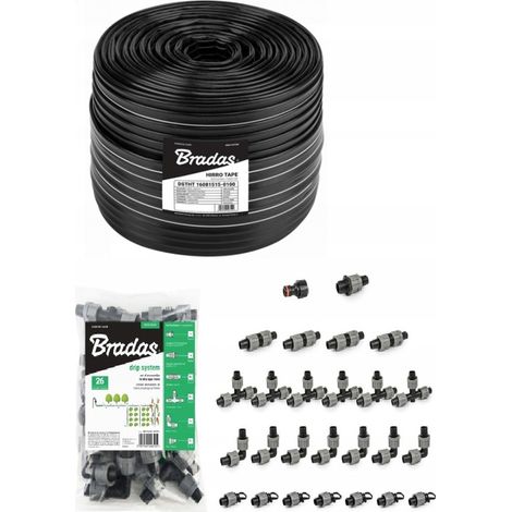 Cinta de riego por goteo de 100 m + juego de accesorios con 26 goteros cada 10 cm. (1/5)