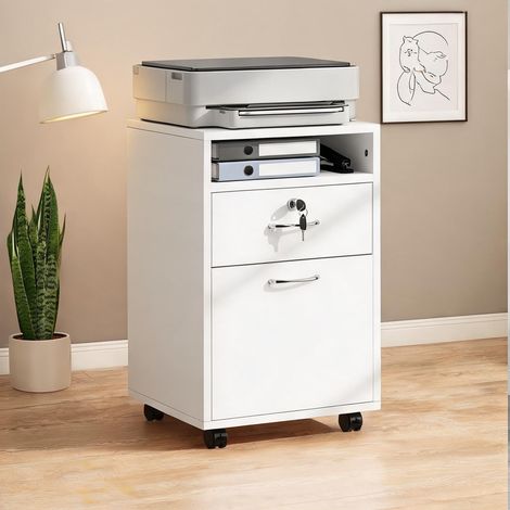 Meuble de rangement de bureau blanco 40 x 35 x 60 cm (1/5)