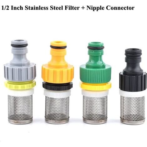 (B,1 Set) Filtre d'arrosage de jardin 1/2 3/4 pouce, filtre pour tuyau d'irrigation de lave-auto, raccord rapide pour tuyau d'eau, crépine pour pompe à eau d'aquarium