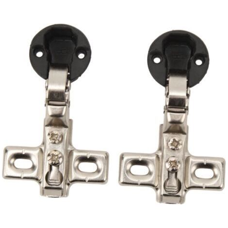 Lot de 2 charnières pour porte vitrée – Cup 26 mm – Coudé moyen (demi-recouvrement) (1/5)
