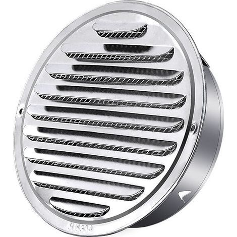 Rejilla de ventilación redonda para tubo de escape Ulisem de acero inoxidable de 120 mm, campana de salida de aire, rejilla de ventilación redonda, campana de extracción de humos con mosquitera. (1/4)
