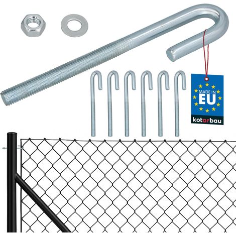 KOTARBAU® Lot de 6 Tendeur Grillage M10, Tendeur Cable pour Clôture, Acier Galvanisé, Crochet Fileté avec Écrou et Rondelle, Tendeur Fil de Fer, Argenté, Ouvert (1/5)
