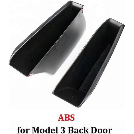Boîte de rangement latérale de porte pour Tesla Model Y 3 2021, accessoires intérieurs, organisateurs de rangement pour accoudoir avec support de téléphone, revêtement floqué (M3 dos ABS)