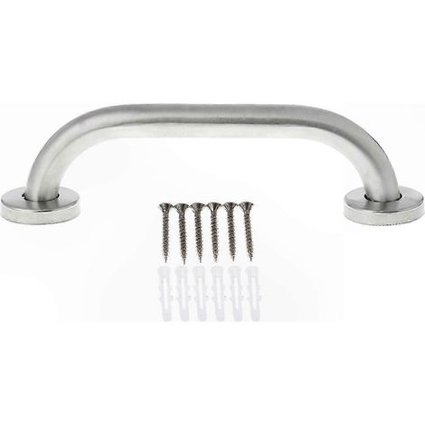 Haltegriff aus Edelstahl für Dusche und Badezimmer, wandmontierter Sicherheitsgriff, kombinierter Handtuchhalter, Edelstahl, robuste Befestigung. (1/4)