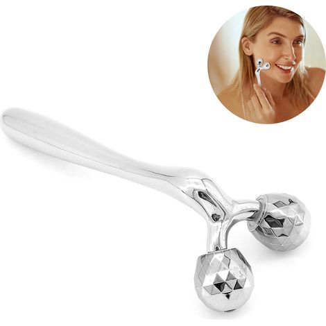 Massager Visage 3D - Rouleau Massage Facial et Corporel - Design en Forme de Y - ABS Acier Inoxydable - Pour Soins Quotidiens Visage Corps - 1 Pièce (1/5)