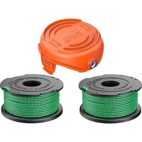 A6486 Bobine di filo di ricambio per decespugliatore Black and Decker compatibili con 90583594, 2 bobine di filo di ricambio + 1 tappo per decespugliatore (1/4)