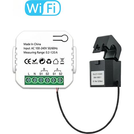 Interruptor de energía multifuncional Wifi Tuya, medidor de potencia, voltaje y corriente, aplicación móvil, estadísticas de consumo en tiempo real. (1/5)