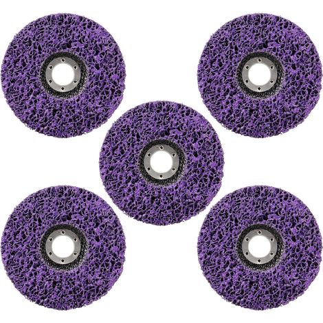 Disques de Nettoyage Meuleuse Disque 115 x 22 mm, 5 Pièces Disque Abrasif pour Meuleuse D'angle, Pour Traitement de Surface Peinture Disque Abrasif pour Meuleuse D'angle(Violet)