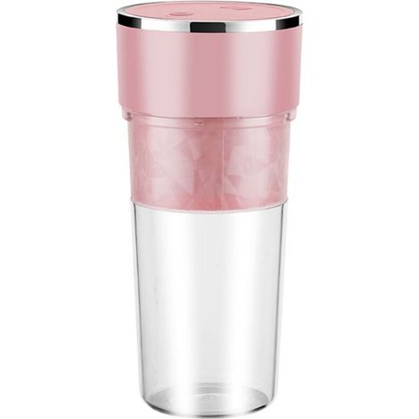 Presse-agrumes électrique portable 400 ml, rechargeable par USB, mixeur à smoothies, mini-blender rose (1/5)