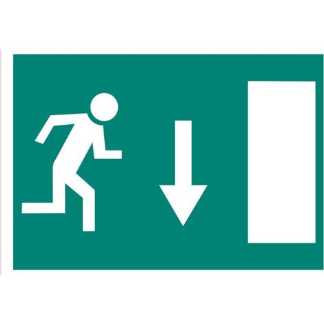 Señal fotoluminiscente de pictograma Salida hacia abajo                                                   Señal PVC luminiscente       210X148