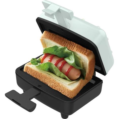 Sandwichera [EZ] para preparar sándwiches tostados con placas antiadherentes y función de doble calentamiento rápido. (1/5)