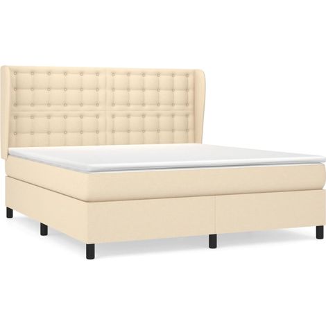Maison Exclusive - Boxspringbett mit Matratze Creme 180x200 cm St