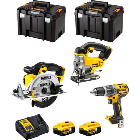 DeWALT Kit DWK300 (DCD796 + DCS331 + DCS391 + 2 x 5,0 Ah + DCB115 + 2 x TSTAK VI) (1/5)