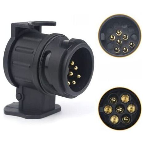 Adaptateur Remorque 13 vers 7 Broches, Connecteur Prise Remorque 13 pin 7 pin pour Voiture, RV, Caravane, Porte-vélo (1/4)