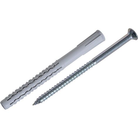 Cheville longue nylon universelle GX-L G&B 8x100 mm + Vis zing tête fraisée T30 - boite de 50 - 97006 (1/3)