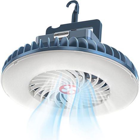 LED camping lamp with USB rechargeable fan, camping fan with light, tent lantern, outdoor camping accessory (1/5)