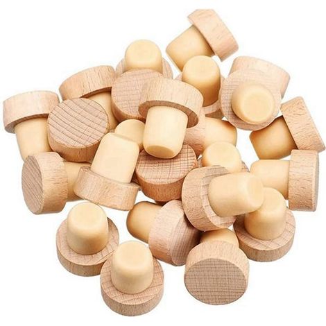 Paquete de 24 tapones de botella de vino en forma de T, tapones de corcho reutilizables, tapones de botella de madera y goma para botellas de vino y cerveza, aceites,