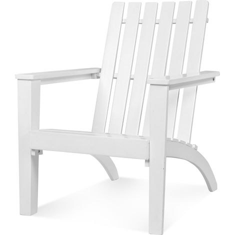 Chaise de jardin 69 x 73 x 85 cm design ergonomique résistance intempéries style rustique en bois d'acacia blanc