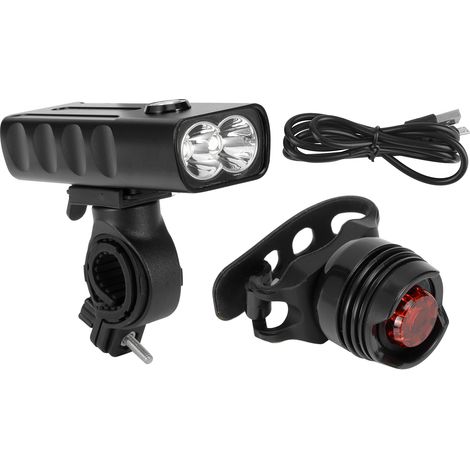 Phare vélo LED double USB rechargeable portable avec gradation 3 vitesses IPX5 étanche pour cyclisme (1/5)
