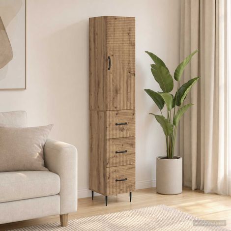 vidaXL Schrankset 2 Stk. 33 x 34,5 x 90 cm Holzwerkstoff Artisan-Eiche (1/5)